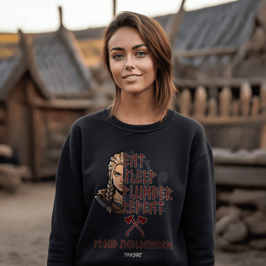 Eat, Sleep, Plunder, Repeat - Shieldmaiden - Oversize Sweatshirt