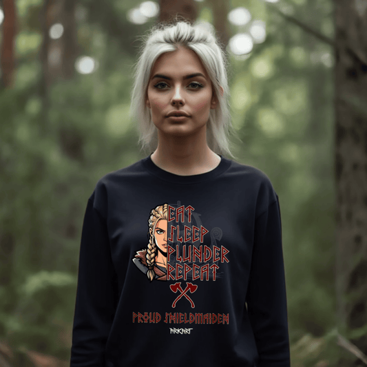Eat, Sleep, Plunder, Repeat - Shieldmaiden - Sweatshirt