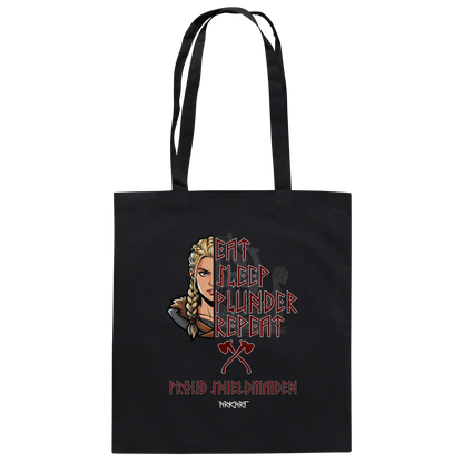 Eat, Sleep, Plunder, Repeat - Shieldmaiden - Baumwolltasche
