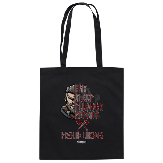 Eat, Sleep, Plunder, Repeat - Viking - Baumwolltasche