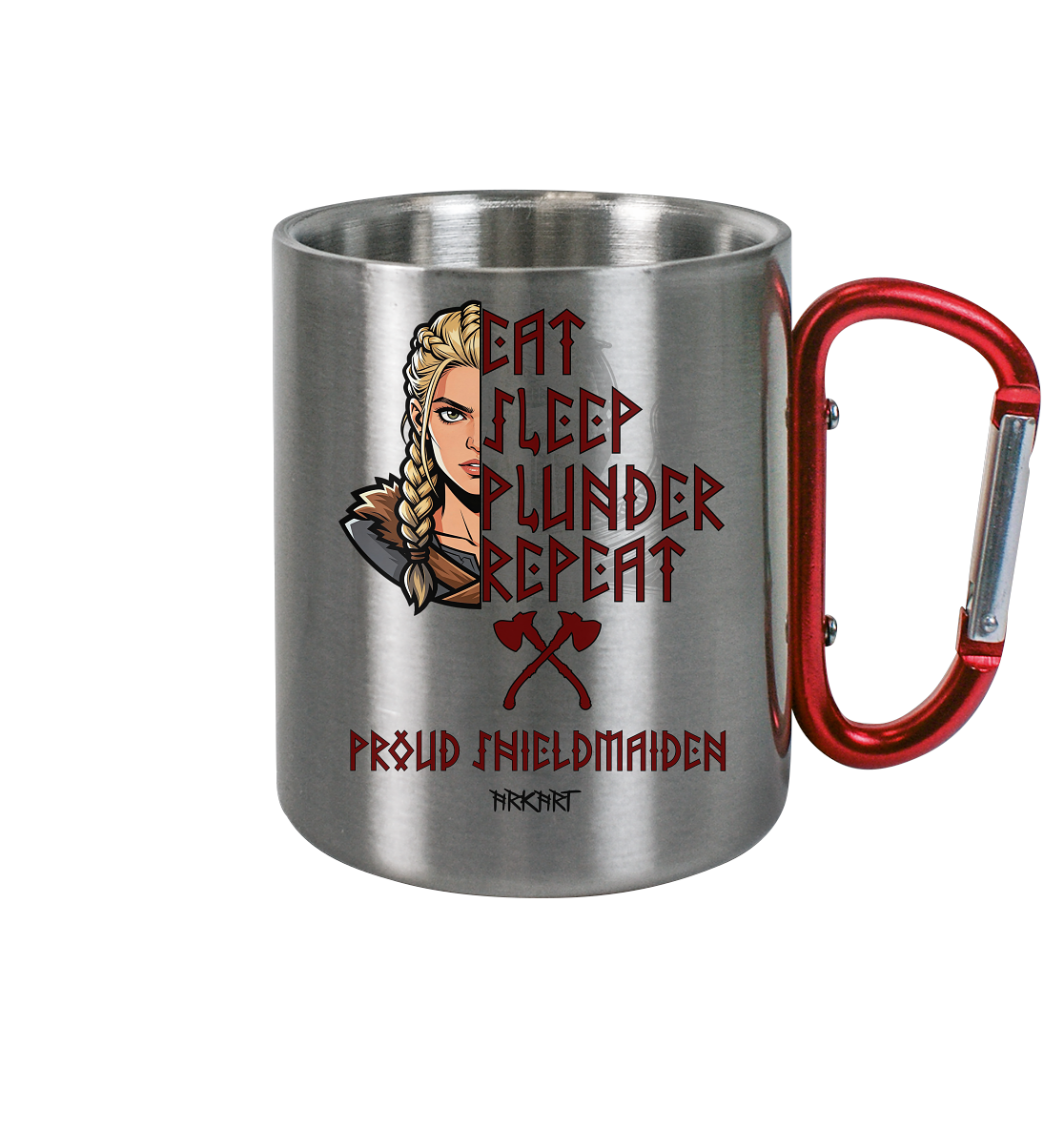 Eat, Sleep, Plunder, Repeat - Shieldmaiden - Tasse Edelstahl
