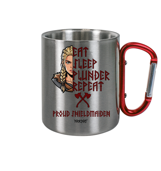 Eat, Sleep, Plunder, Repeat - Shieldmaiden - Tasse Edelstahl