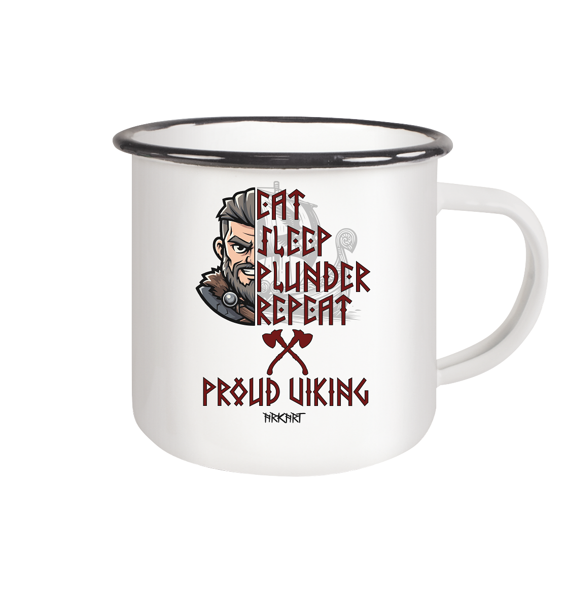 Eat, Sleep, Plunder, Repeat - Viking - Tasse Emaille