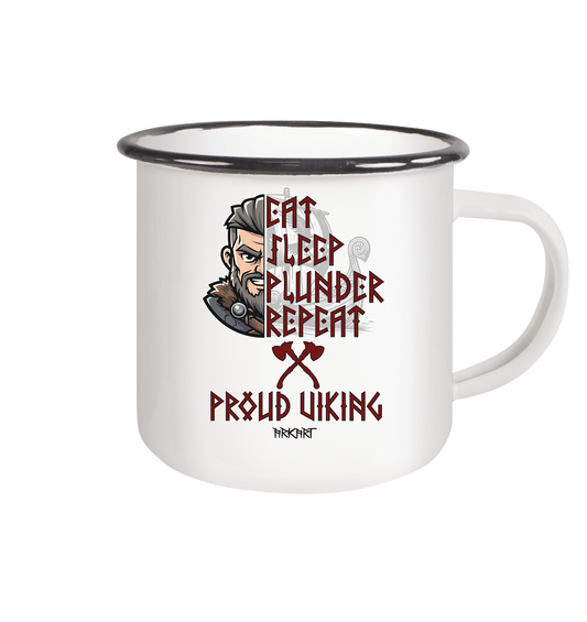 Eat, Sleep, Plunder, Repeat - Viking - Tasse Emaille
