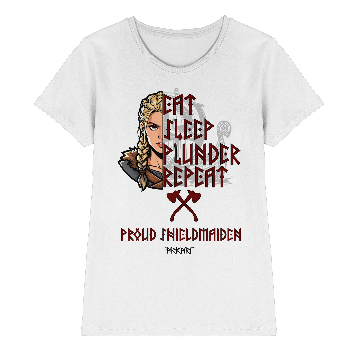 Eat, Sleep, Plunder, Repeat - Shieldmaiden - Shirt Damen Fitted Cut