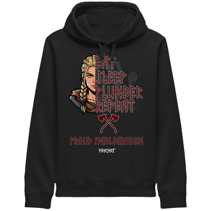 Eat, Sleep, Plunder, Repeat - Shieldmaiden - Side Pocket Hoodie
