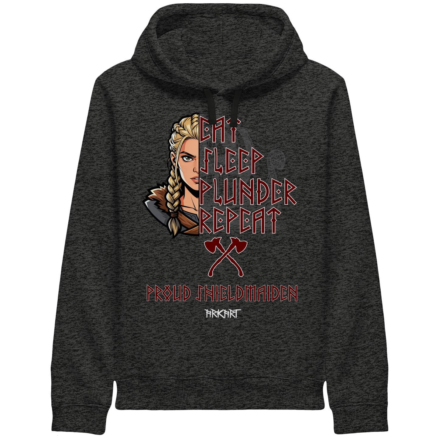 Eat, Sleep, Plunder, Repeat - Shieldmaiden - Side Pocket Hoodie