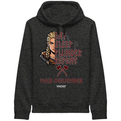Eat, Sleep, Plunder, Repeat - Shieldmaiden - Side Pocket Hoodie