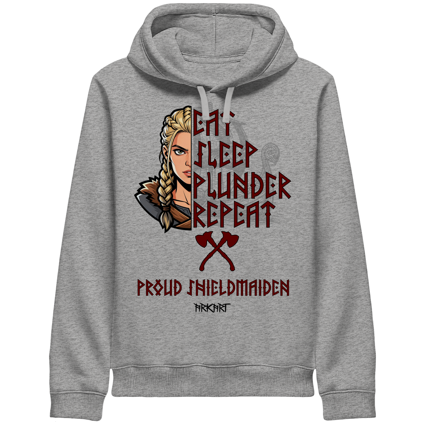 Eat, Sleep, Plunder, Repeat - Shieldmaiden - Side Pocket Hoodie