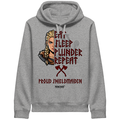 Eat, Sleep, Plunder, Repeat - Shieldmaiden - Side Pocket Hoodie