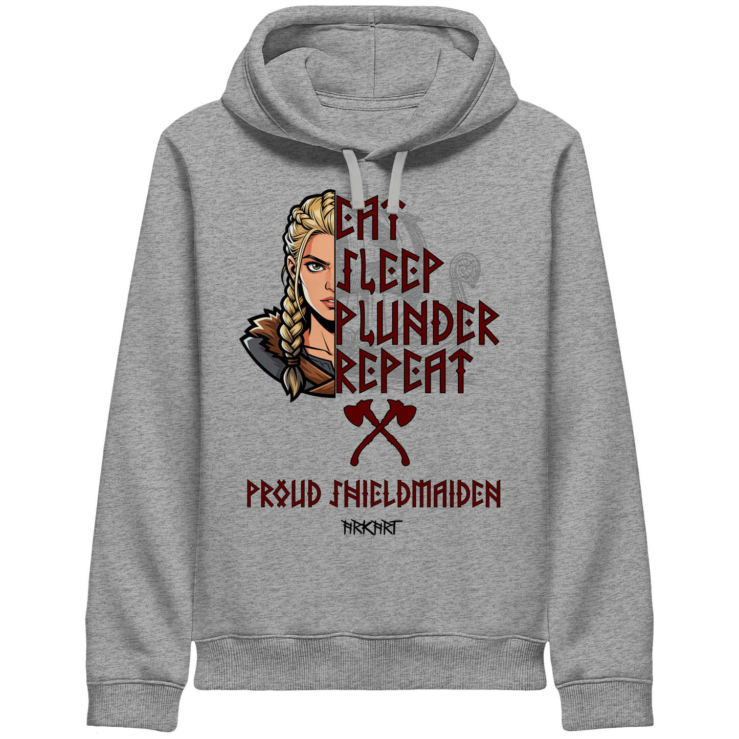 Eat, Sleep, Plunder, Repeat - Shieldmaiden - Side Pocket Hoodie