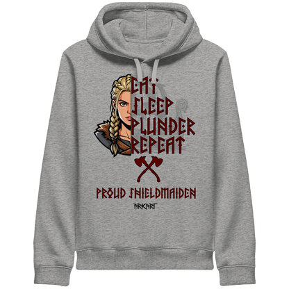 Eat, Sleep, Plunder, Repeat - Shieldmaiden - Side Pocket Hoodie