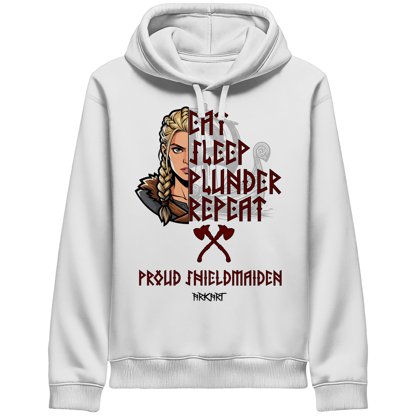 Eat, Sleep, Plunder, Repeat - Shieldmaiden - Side Pocket Hoodie