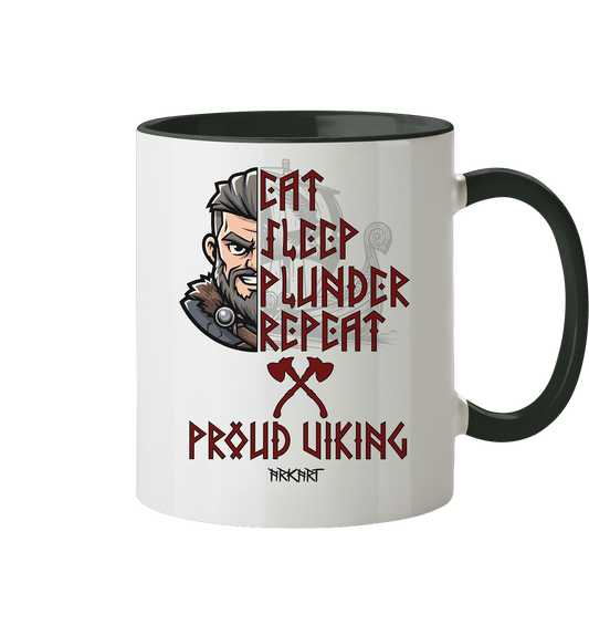 Eat, Sleep, Plunder, Repeat - Viking - Tasse zweifarbig